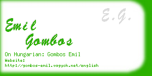 emil gombos business card